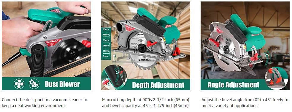 HYCHIKA 12 The Best Corded Circular Saw - Top 5 Buys - One Big Surprise HYCHIKA 12.5A Electric Saw with Fixed Speed 4700RPM