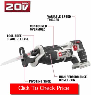 PORTER CABLE PCC670B 20V MAX Reciprocating Saw The Top 5 Best Cordless Reciprocating Saw Recommendations PORTER-CABLE PCC670B 20V MAX Reciprocating Saw