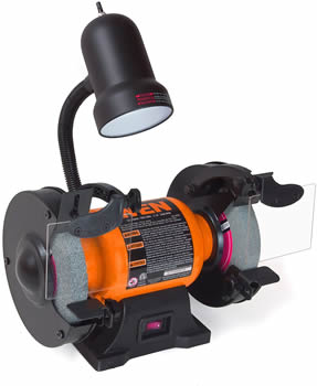 wen bench top grinder with light