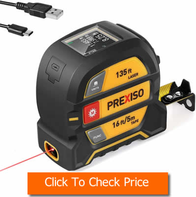 PREXISO Laser Tape Measure 2-in-1 135Ft Laser Measure & 16 Ft Tape Measure