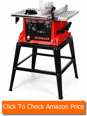 Goplus Portable Table Saw 10-Inch 15-Amp with stand