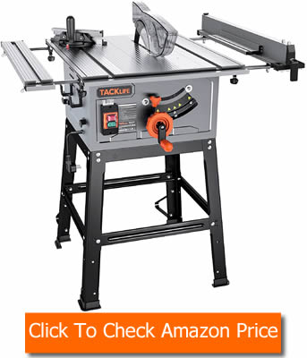 Tacklife 10-Inch 15-Amp Table Saw With Stand