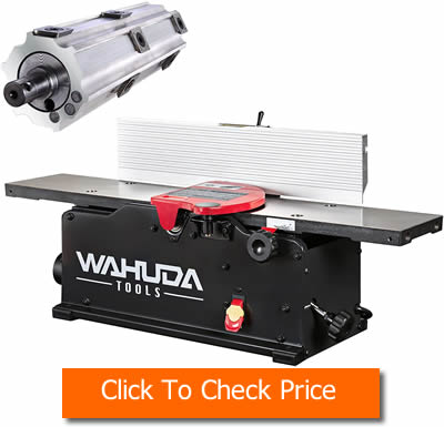 Wahuda Tools 6-inch Portable Benchtop Wood Jointer Spiral Cutterhead w-Cast Iron Tables 50160CC-WHD
