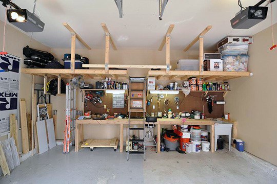 2 car garage woodshop layout