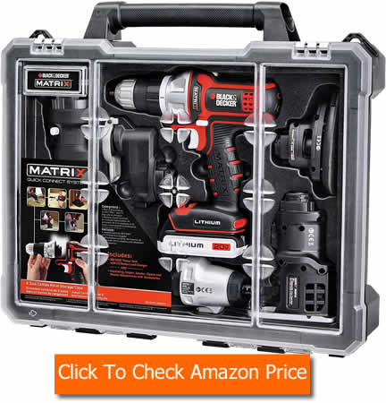 BLACK and DECKER BDCDMT1206KITC Matrix Cordless Drill 6 Tool Combo Kit with Case Multi Head Drill Modular Power Tools The Ultimate Combo Kit? BLACK and DECKER BDCDMT1206KITC Matrix Cordless Drill 6-Tool Combo Kit with Case